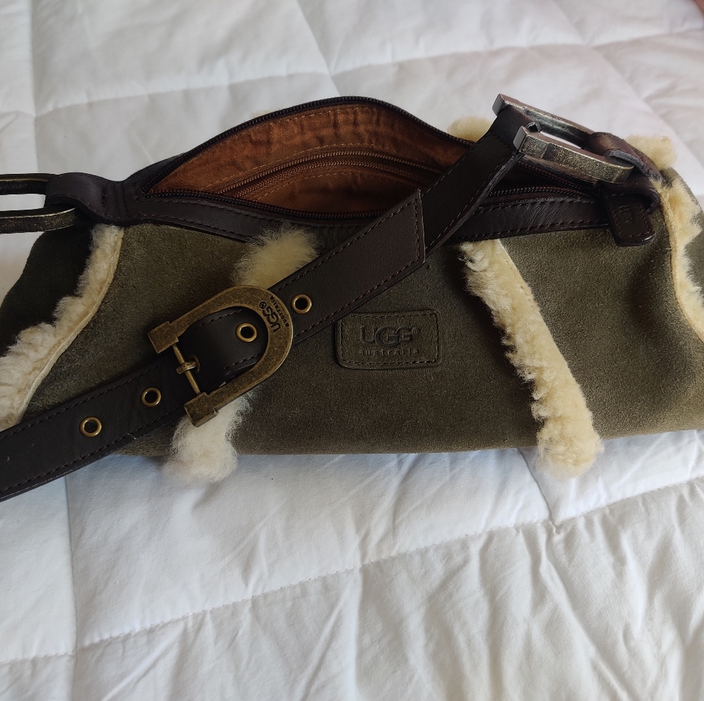 Green Suede Satchel